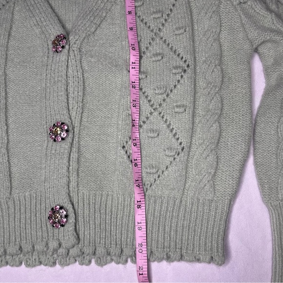 Sandro Mint Cardigan with Embellished Buttons - Picture 11 of 12